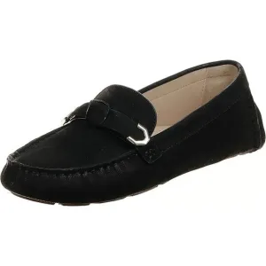 NWT Cole Haan Women's Evelyn Bow Driver Loafer, Black Nubuck (AKUYA),Size  5.5