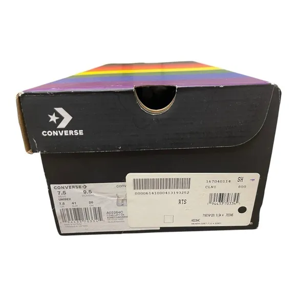 NWT Converse Chuck Taylor All Star Rainbow Platform Pride Oxford Sneaker Sz 9.5