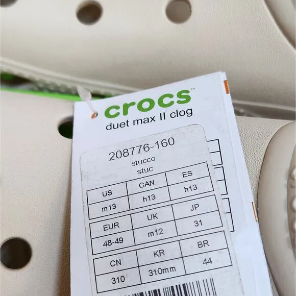 NWT Crocs Duet Max II Clogs/Sandals