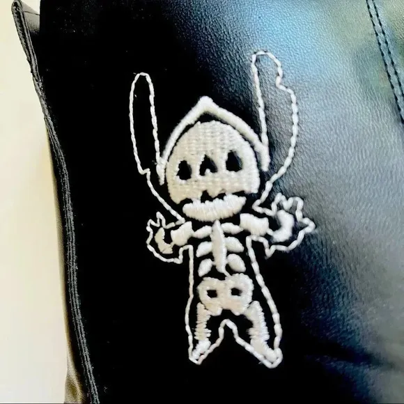 NWT Disney’s Lilo &amp; Stitch Fold-Over Stitch Skeleton Combat Boots