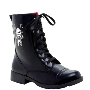 NWT Disney’s Lilo &amp; Stitch Fold-Over Stitch Skeleton Combat Boots