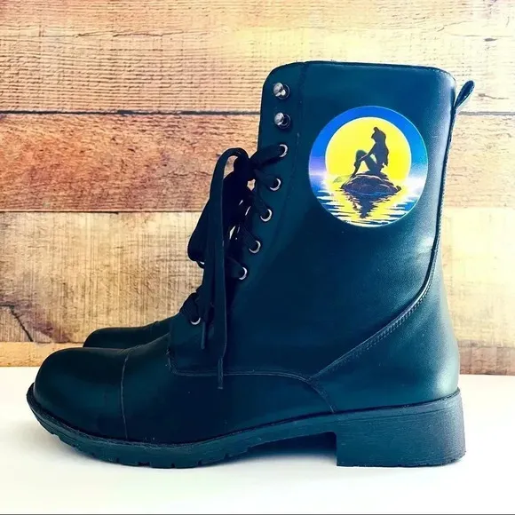 NWT Disney’s The Little Mermaid Ariel Silhouette Combat Boots