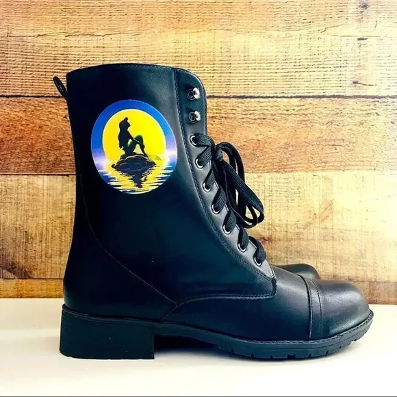 NWT Disney’s The Little Mermaid Ariel Silhouette Combat Boots