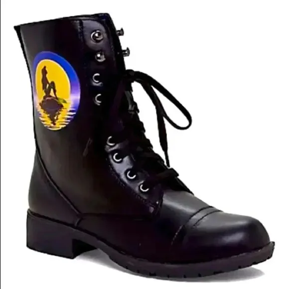 NWT Disney’s The Little Mermaid Ariel Silhouette Combat Boots