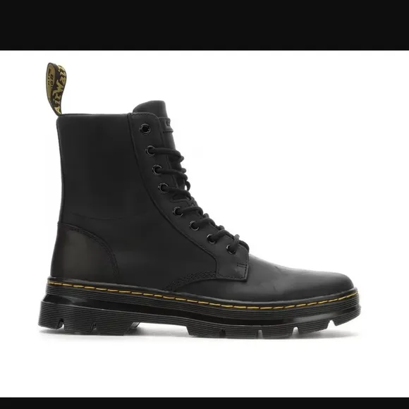 NWT Dr. Martens Black Combs Leather Combat Boots Size 10