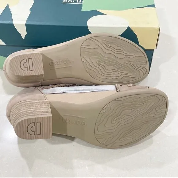 NWT Earth Ivy Seneca Heeled Leather Sandals Dark Blush 9