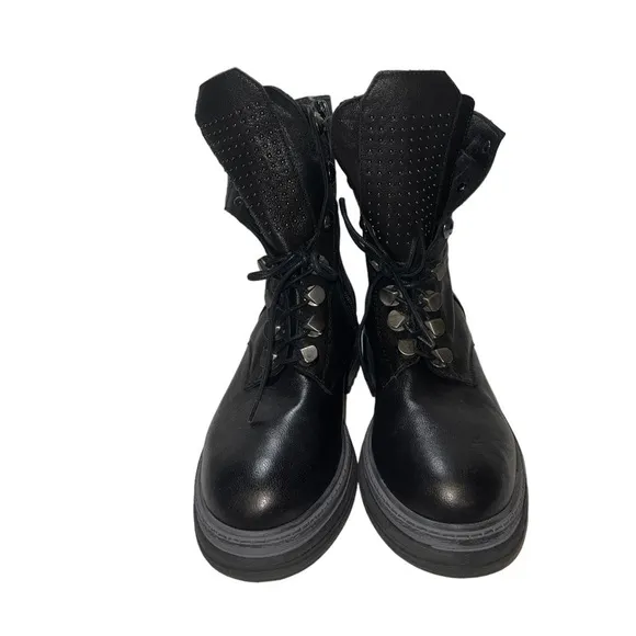 NWT Emanuele Cranston Leather Combat Boots Size 8