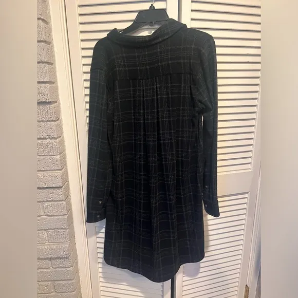 NWT Faherty Legend Gray Plaid Sweater Dress Knee Length