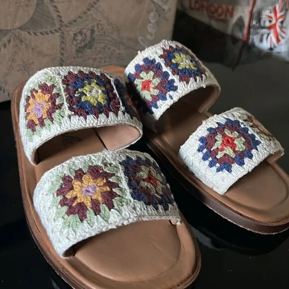 NWT Free People crochet sandals 37.5