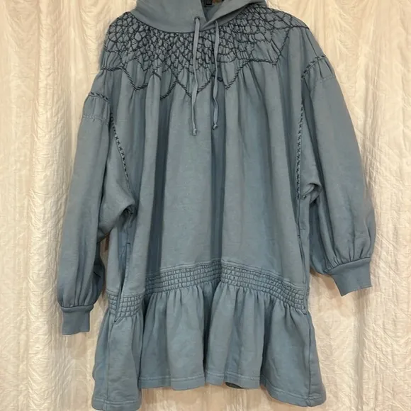 NWT Free People Marty Smocked Mini Dress