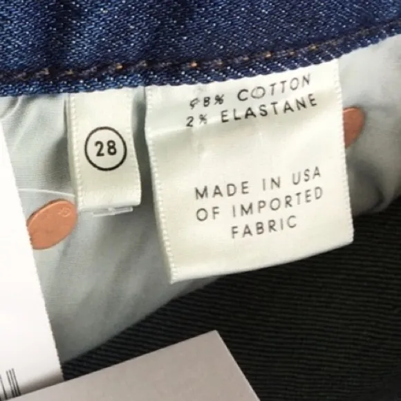 NWT Grlfrnd Yasmin Skinny Jean Cotton Elastane Joan Jett Blue 28