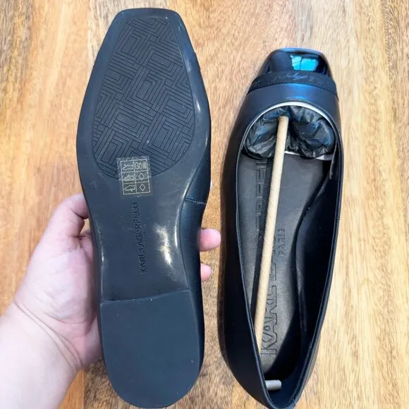 NWT KARL LAGERFELD PARIS Women's Zayne Square-Toe Ballet Flats Size 8