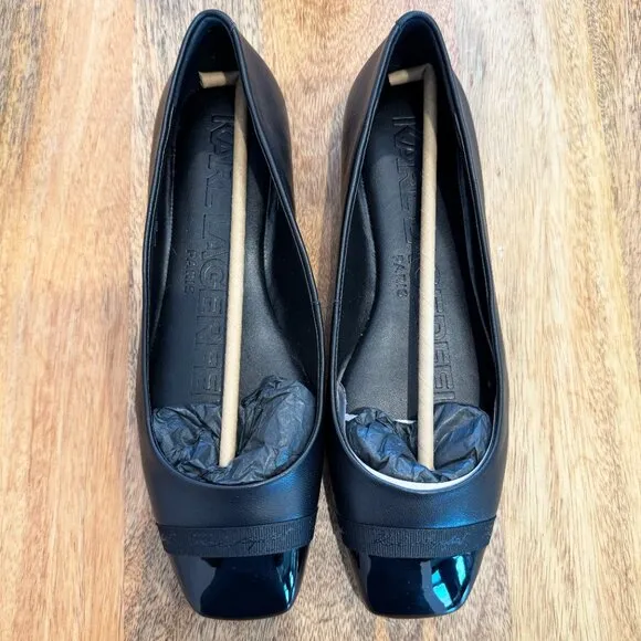 NWT KARL LAGERFELD PARIS Women's Zayne Square-Toe Ballet Flats Size 8