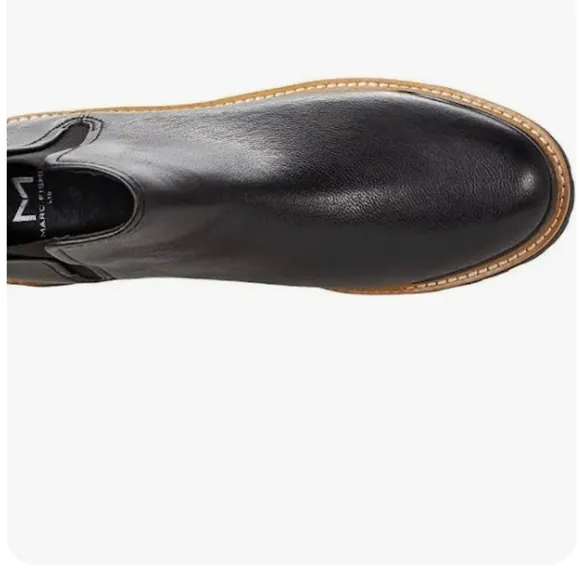 NWT Marc Fisher LTD Womens Ilora Leather Ankle Chelsea Boots in Black Size 8 1/2