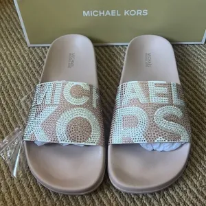 NWT MICHAEL KORS pool slide sandals pink 10