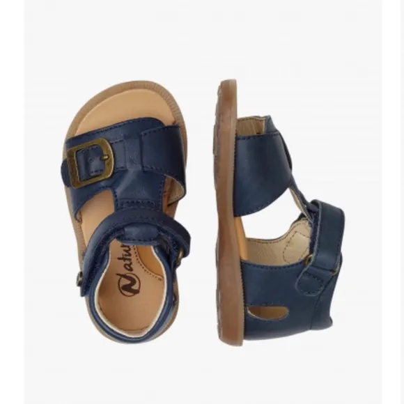 NWT NATURINO QUARZO Leather sandals with strap in Blue