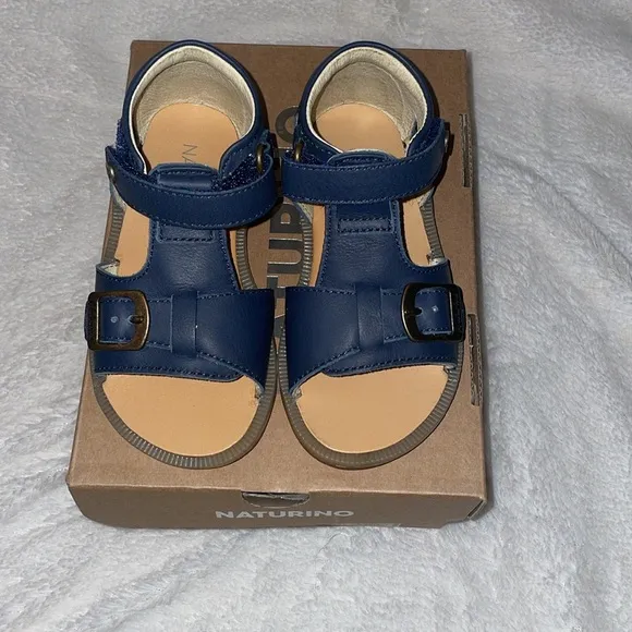 NWT NATURINO QUARZO Leather sandals with strap in Blue