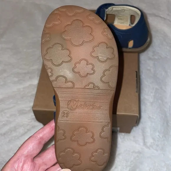 NWT NATURINO QUARZO Leather sandals with strap in Blue