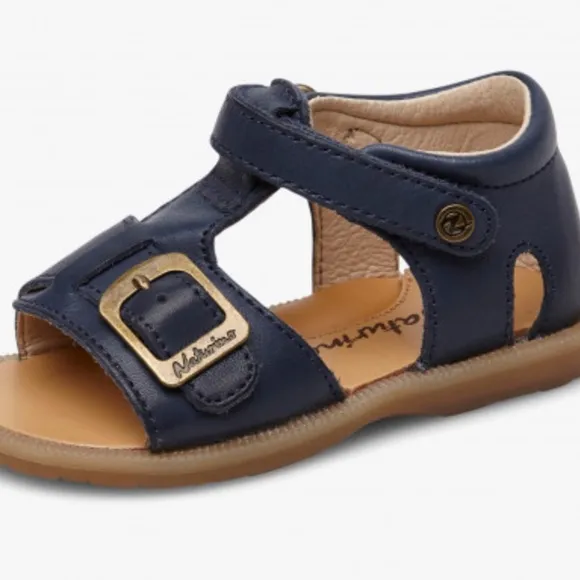 NWT NATURINO QUARZO Leather sandals with strap in Blue