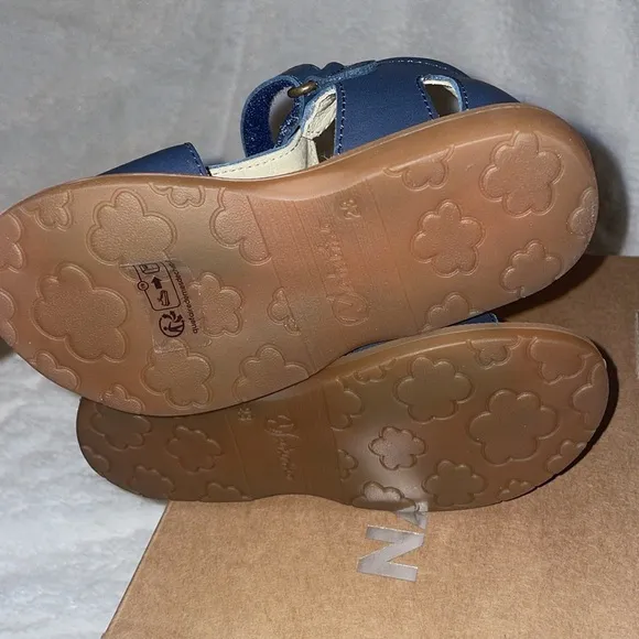 NWT NATURINO QUARZO Leather sandals with strap in Blue