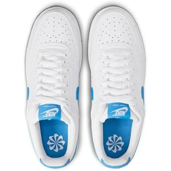 NWT Nike Men's Low-Top Sneakers, White Lt Photo Blue-Size 8.5