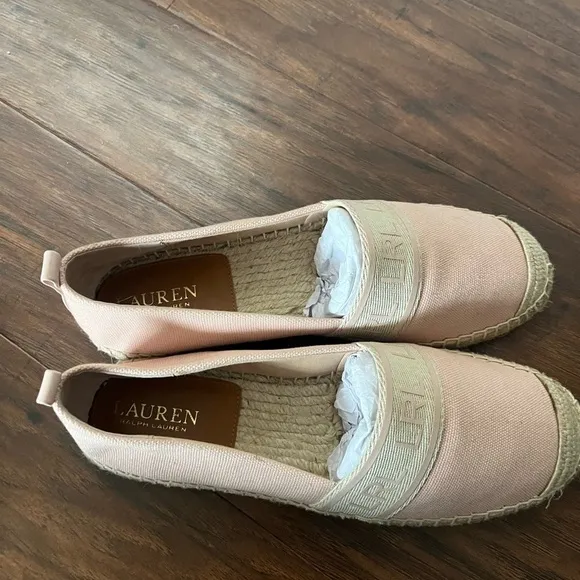 NWT Ralph Lauren Cayley III Canvas Espadrilles- Women's Pink, Size 8.5