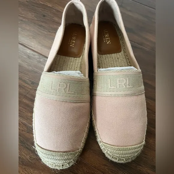 NWT Ralph Lauren Cayley III Canvas Espadrilles- Women's Pink, Size 8.5