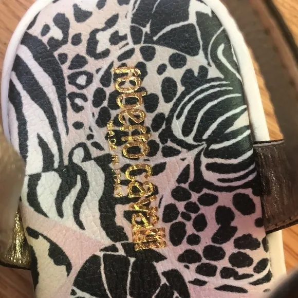NWT Roberto Cavalli Girls Sandals, Size 27, Animal Print Design