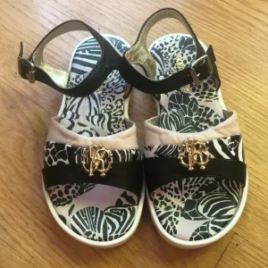 NWT Roberto Cavalli Girls Sandals, Size 27, Animal Print Design