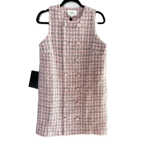 NWT Tuckernuck Pomander Place  Ethereal Tweed Pink Peony Bianca Dress Large