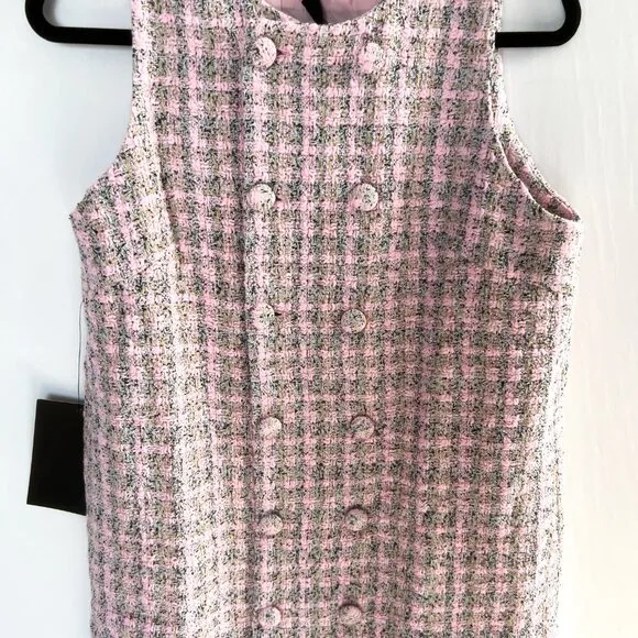 NWT Tuckernuck Pomander Place  Ethereal Tweed Pink Peony Bianca Dress Large