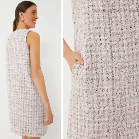 NWT Tuckernuck Pomander Place  Ethereal Tweed Pink Peony Bianca Dress Large