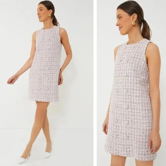 NWT Tuckernuck Pomander Place  Ethereal Tweed Pink Peony Bianca Dress Large