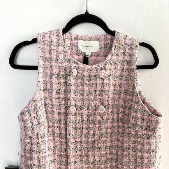 NWT Tuckernuck Pomander Place  Ethereal Tweed Pink Peony Bianca Dress Large