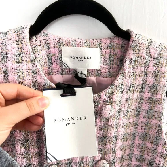 NWT Tuckernuck Pomander Place  Ethereal Tweed Pink Peony Bianca Dress Large
