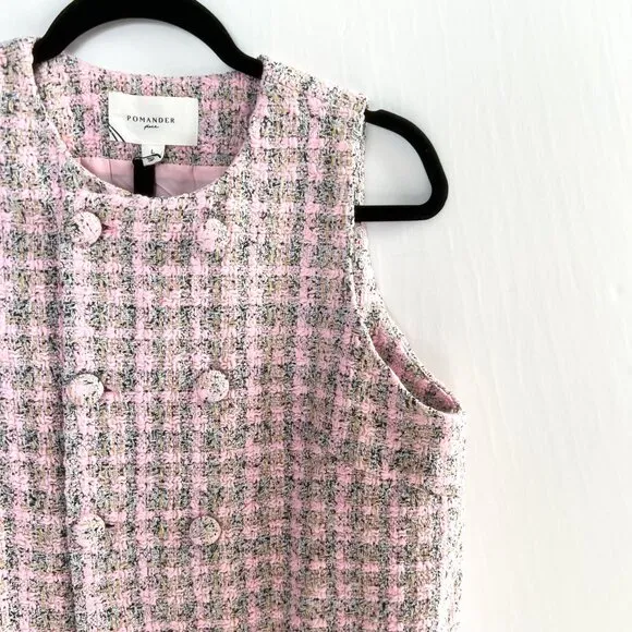 NWT Tuckernuck Pomander Place  Ethereal Tweed Pink Peony Bianca Dress Large