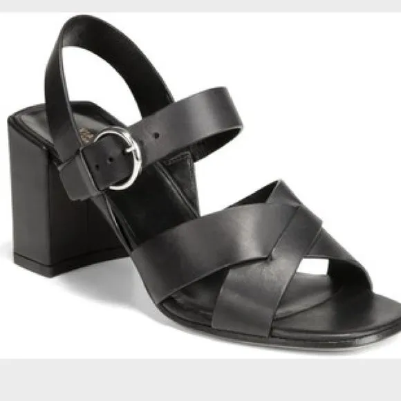 NWT Via Spiga Opal Leather Block Heel Sandal