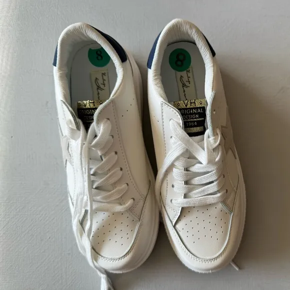 NWT Vintage Havana Ream 10 White/Silver/Navy Platform Sneakers