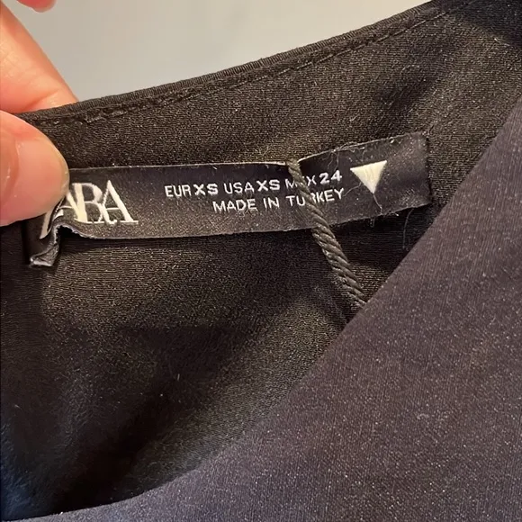 NWT Zara Black Cutout Linen Blend Mini Dress | XS