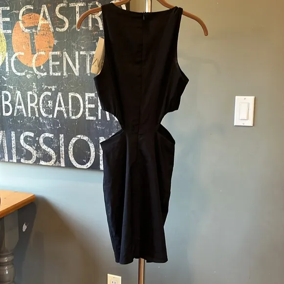 NWT Zara Black Cutout Linen Blend Mini Dress | XS