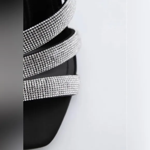 NWT ZARA Sparkly Strap Heeled Sandals Gorgeous Elegant Size 6.5​​​