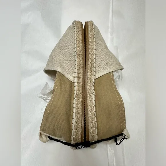 Nwt;Zara Off White Canvas Espadrilles🟡