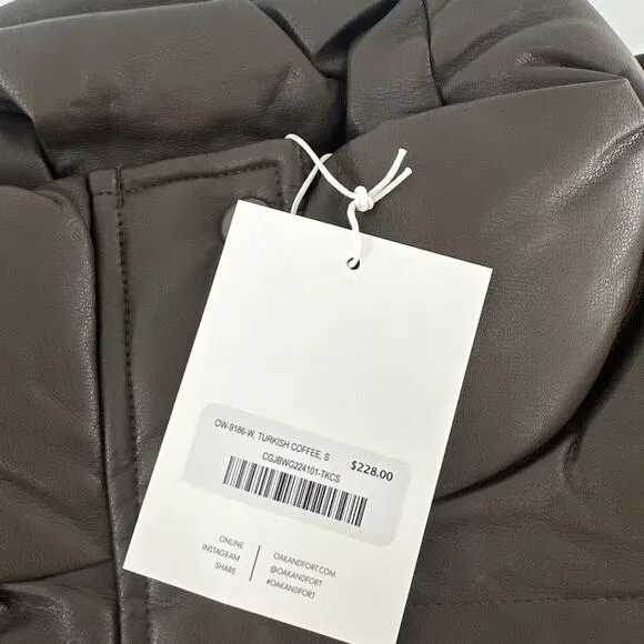 OAK   FORT Turkish Coffee Puffer Jacket Small