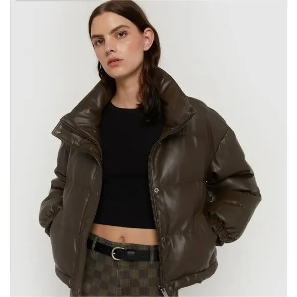 OAK   FORT Turkish Coffee Puffer Jacket Small
