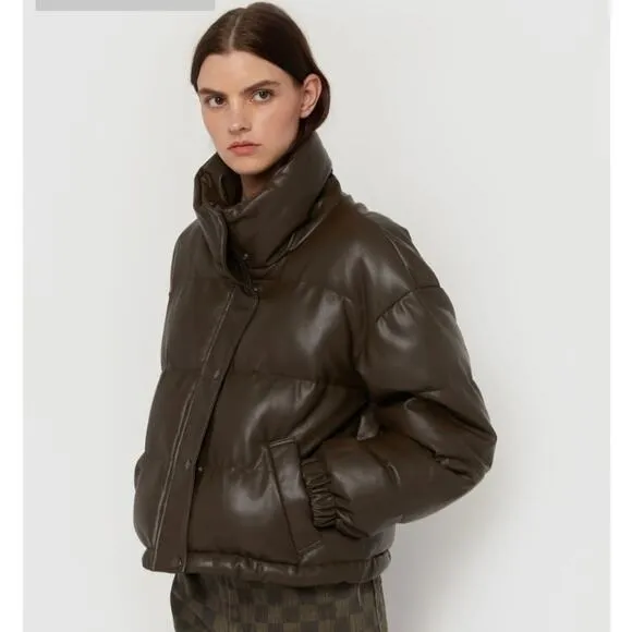OAK   FORT Turkish Coffee Puffer Jacket Small
