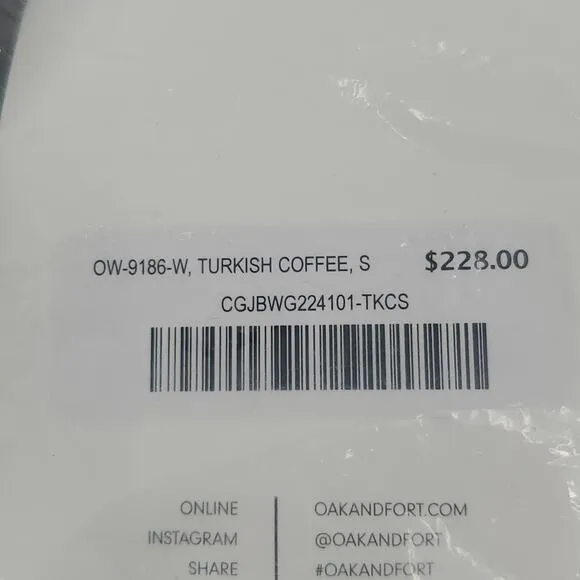 OAK   FORT Turkish Coffee Puffer Jacket Small