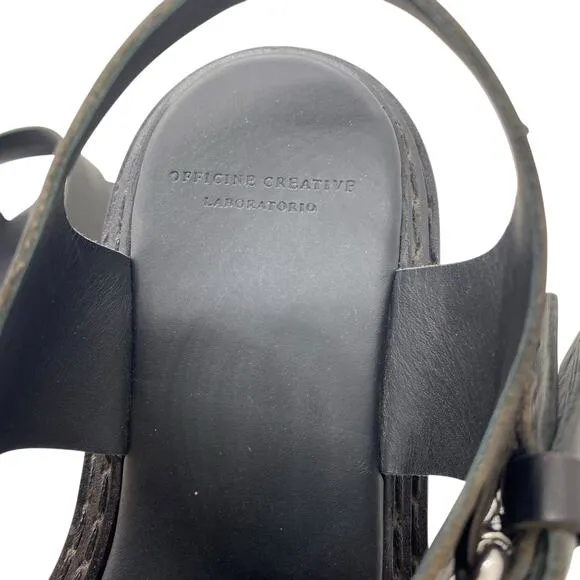 Officine Creative Women's Ulla 5 Leather Fisherman Sandals Black size 37 / 7