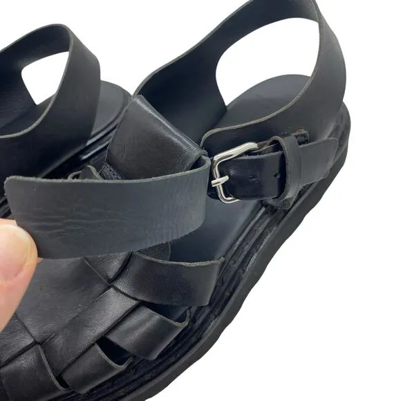 Officine Creative Women's Ulla 5 Leather Fisherman Sandals Black size 37 / 7