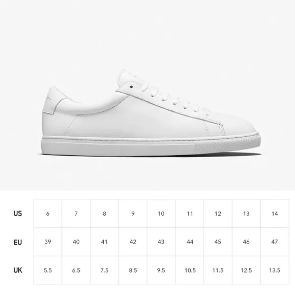 Oliver Cabell Mens Low Top White Sneakers size