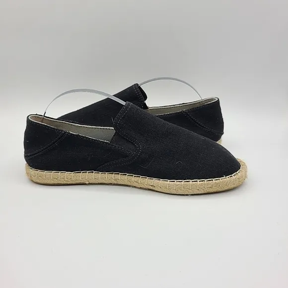 OluKai Black Slip on Shoes Pa'a Kapa Espadrilles Size 6.5 Collapsible heels